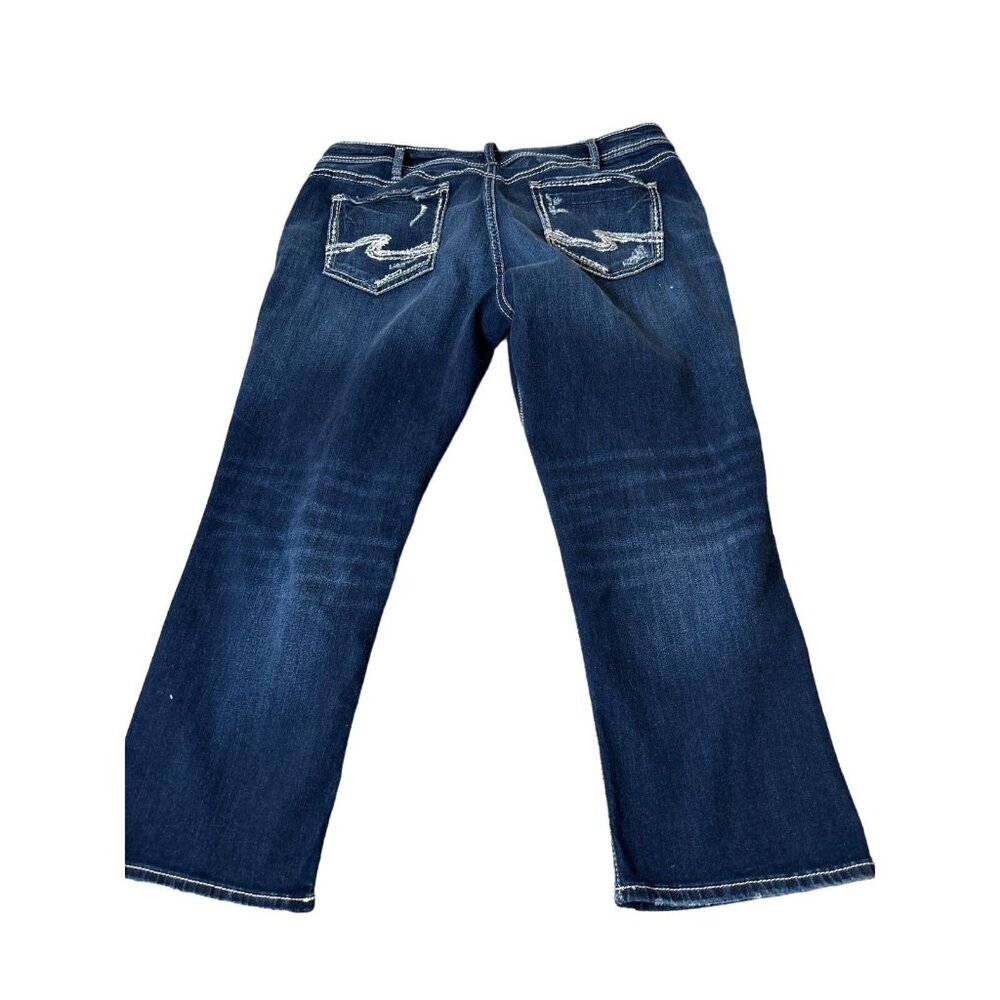 Silver Suki Jeans cropped medium wash with stretch SZ 32 X 22.5 great condition - Picture 4 of 10